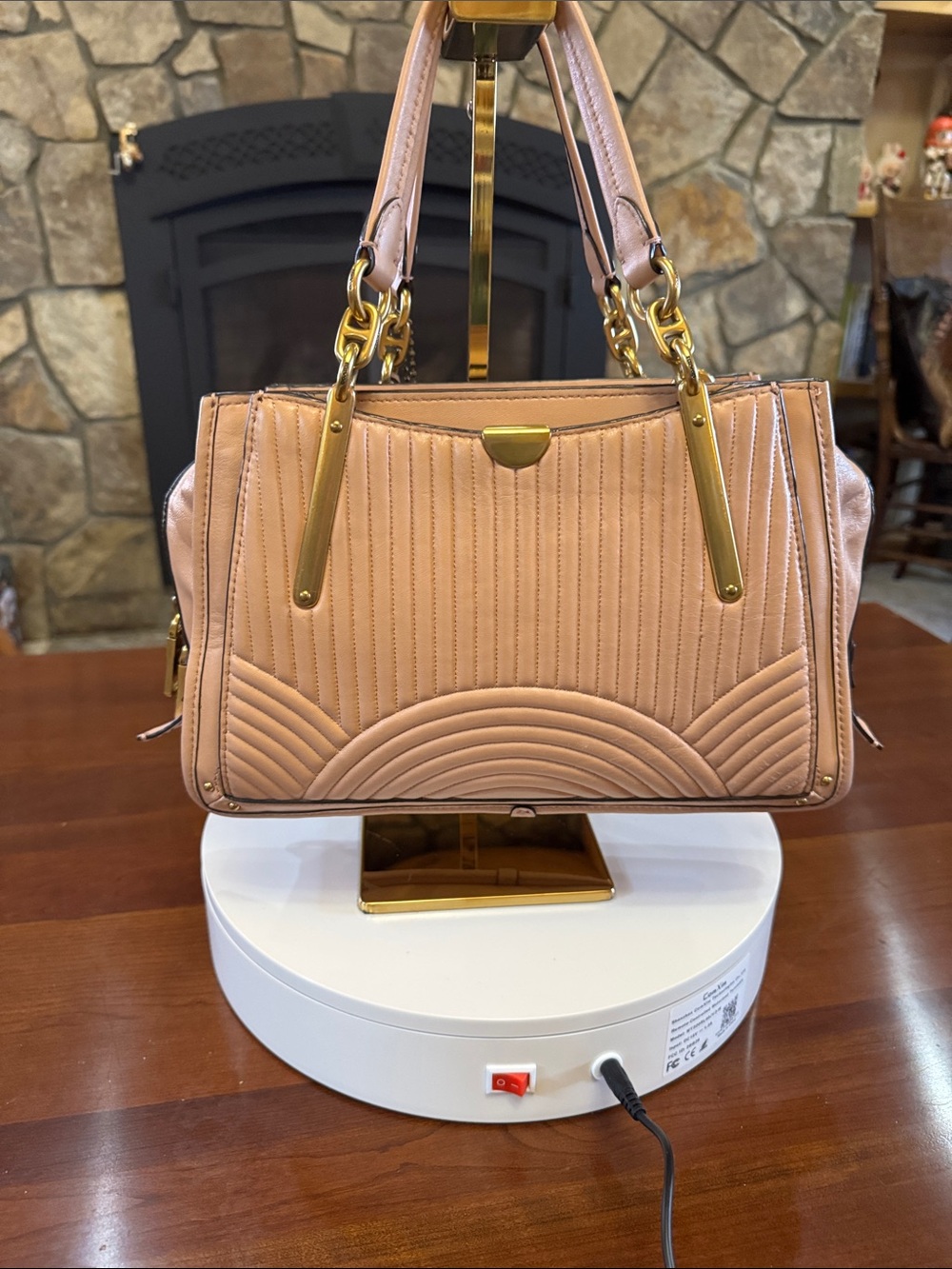 Coach Dreamer 27 Colorblock Quilted Rivet satchel Pink - Picture 2 of 10